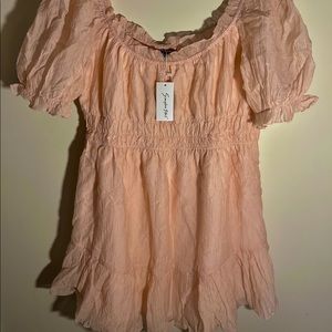 Frill Trim Ruffle Hem Dress